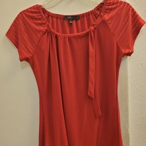 Atelier 29 red side bow striped cap sleeve blouse